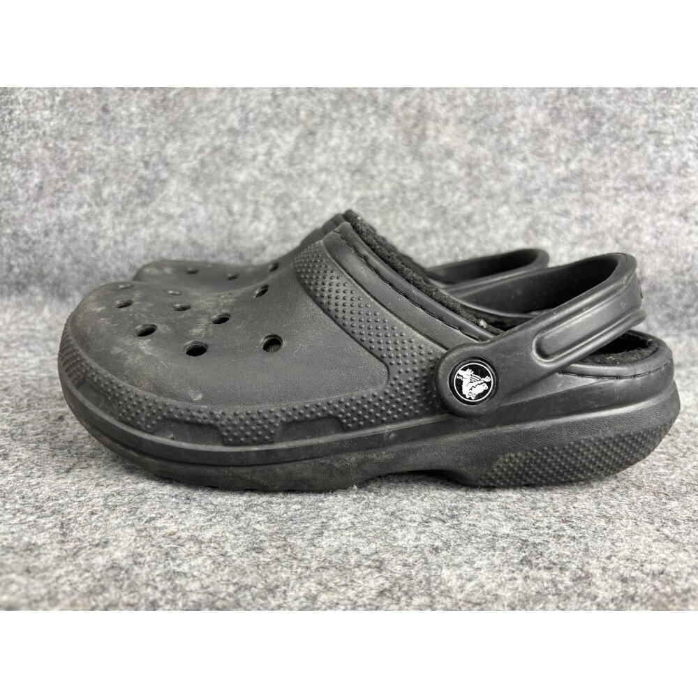 Crocs Shoes‎ Size Mens 6 Womens 8 Black Classic Lined Clog Fleece Warm Slip On